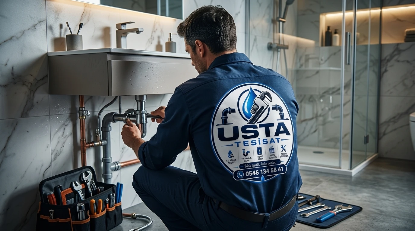 Barış Kadıoğlu Gebze Tesisat Ustası Logo Sırtta